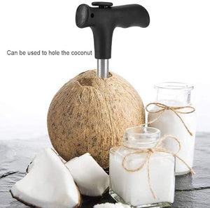 Premium Coconut Opener Stainless Steel Drill Cutter with Cleaner Stick Coconut Tool (Coconut Opener with Straw)