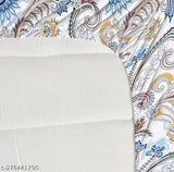 Super Soft Glace Cotton All Round Elastic Fitted Double Bed Bedsheet with 2 Pillow Covers-72x78x8