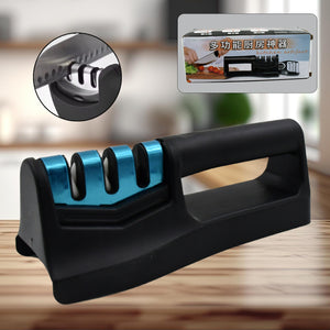 10020 Knife Sharpener For Kitchen Knife Sharpener With Vegetable Chopper And Fish Scale Remover Handheld Knives Pocket Knife Sharpener Knife Sharpener For Chefs Serrated Knife (9in1)