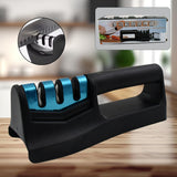 10020 Knife Sharpener For Kitchen Knife Sharpener With Vegetable Chopper And Fish Scale Remover Handheld Knives Pocket Knife Sharpener Knife Sharpener For Chefs Serrated Knife (9in1)