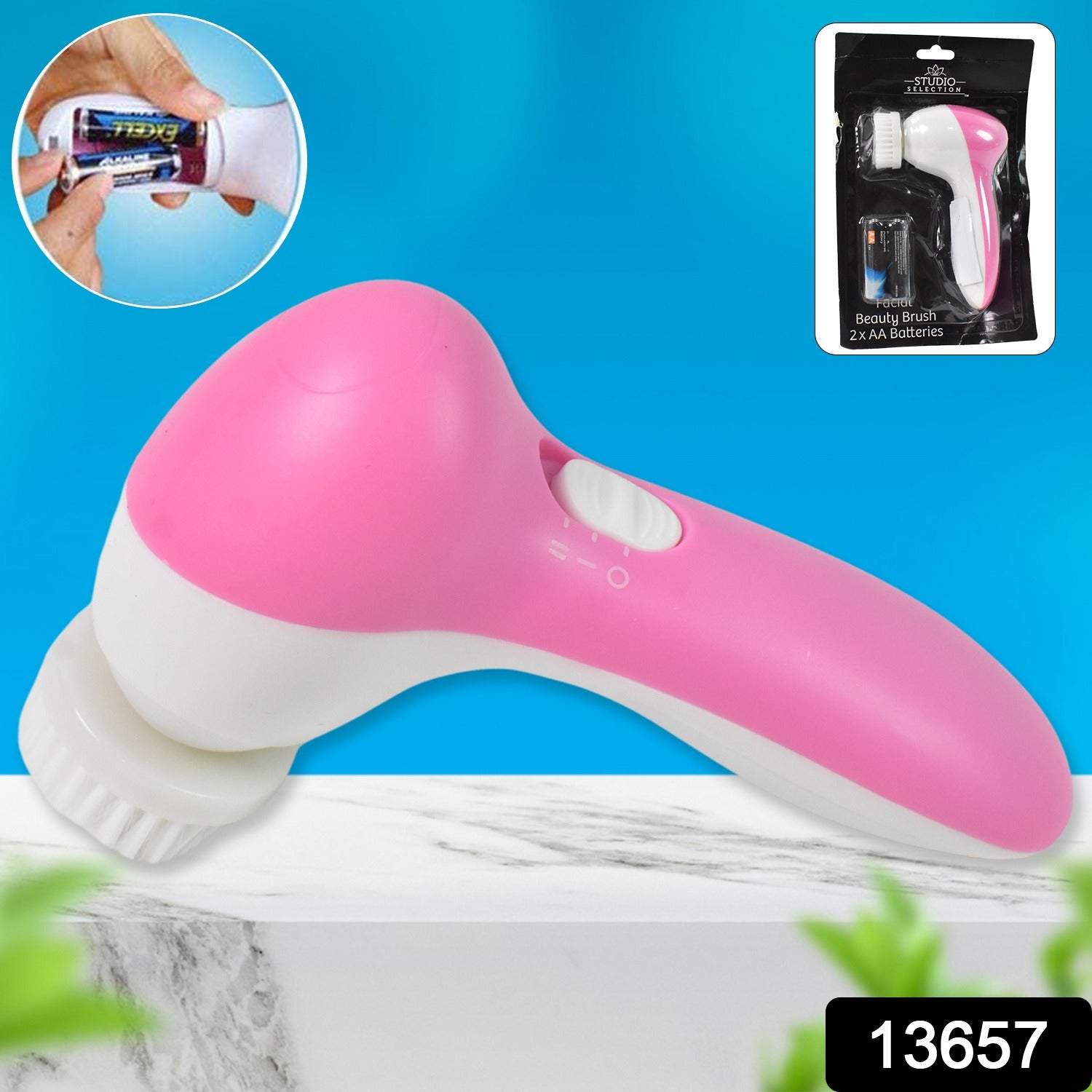 Facial Beauty Brush Face Massager (1 Pc With 2 Aa Battery Included)