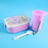 Multi-functional 1 Set Leakproof Lunch Box With Cutlery Tumbler